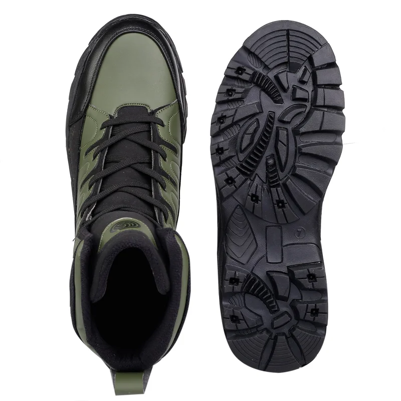 Bacca Bucci Olive Flame 7 Eye Moto Waterproof Snow Boots for Men | Best Price UAE